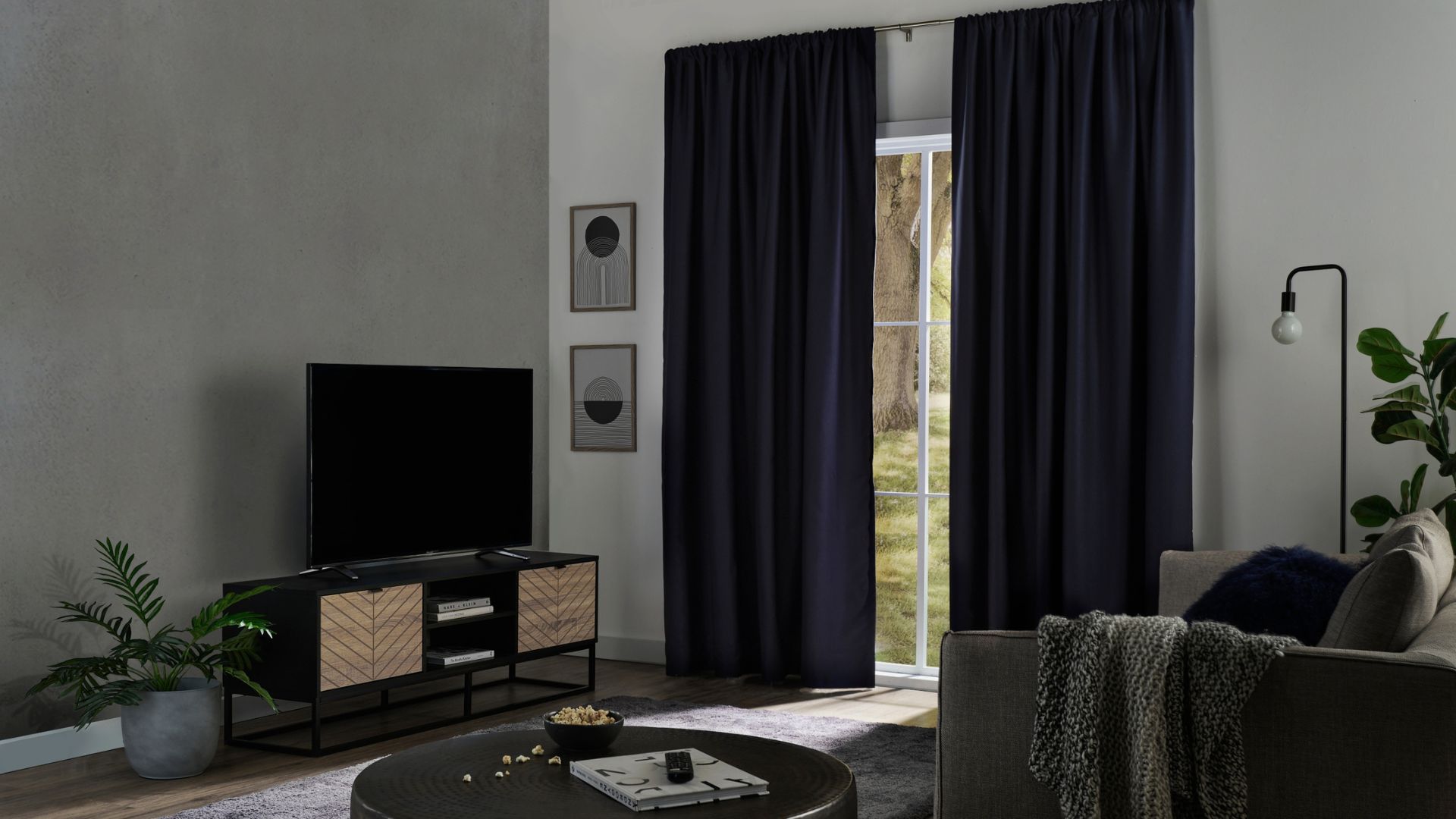 Versatile polyester grey curtains for any room