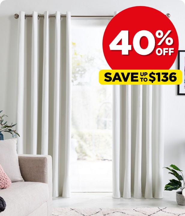 40% Off All Ready To Hang Blockout Curtains